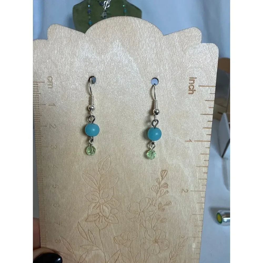 Coastal 3-Piece Jewelry Set Necklace, Bracelet & Earrings Blue & Green Starfish